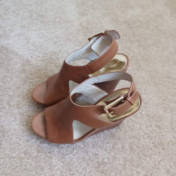 Micheal Kors Brown Wedge Sandals- Size 6.5 M - Picture 5 of 15